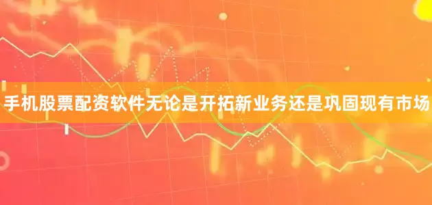手机股票配资软件无论是开拓新业务还是巩固现有市场